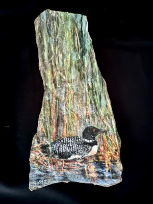 SOLD-Nesting Loon in Reeds