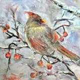 Female Cardinal with Berries(sold)