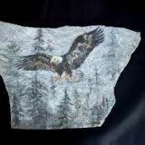 SOLD-Flying Eagle over Snowy Pines